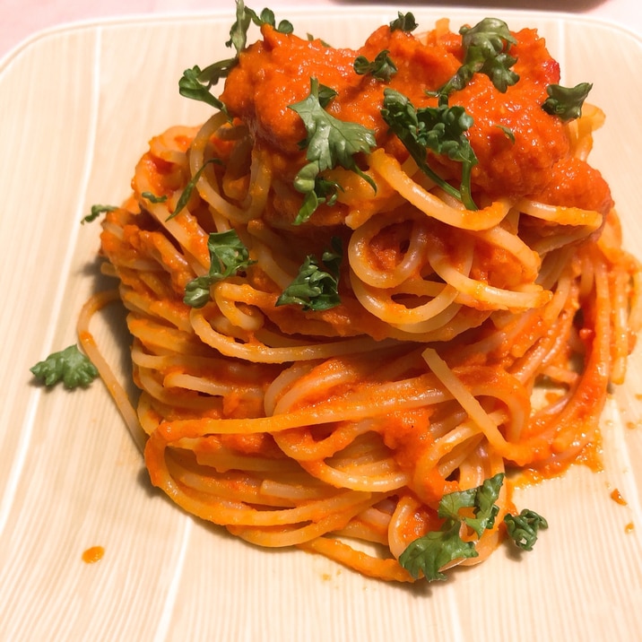 我が家の定番!トマトソースのスパゲティ